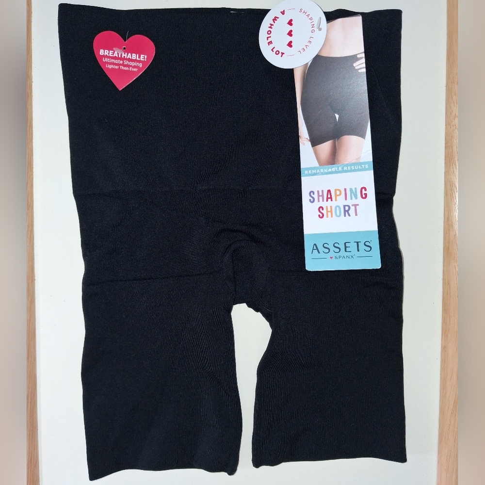 SPANX Assets SHAPING SHORTS Black Womens Size Small